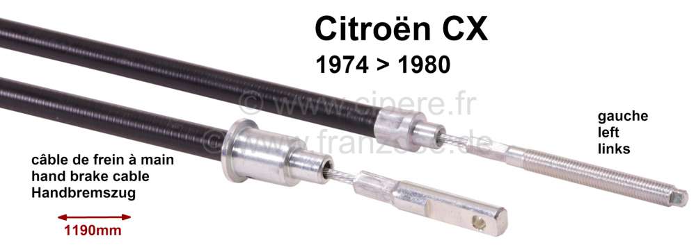 Sonstige-Citroen - Handbrake cable CX 74-80 left,1190mm  5490304