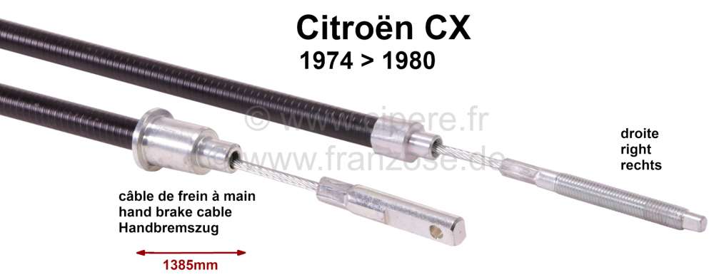 Sonstige-Citroen - Handbrake cable CX 74-80 right1385mm  5490303