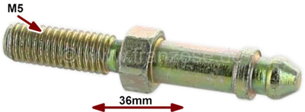 Renault - Headlamp mounting bolt (stud bolt with ball). Dimension: 5 x 36mm. Thread: M5. Universal s