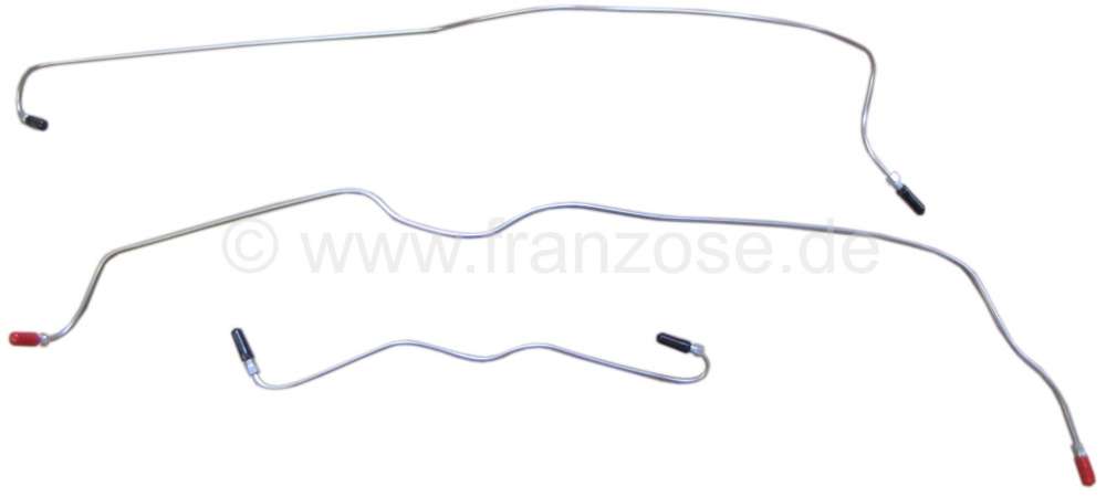 Sonstige-Citroen - Hydraulic lines for pressure accumulator, 09.76-90, stainless steel, 3 lines in total