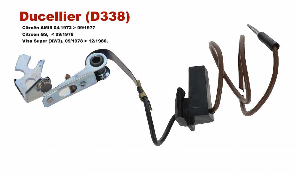 Citroen-2CV - Ducellier, ignition contact (D338). Suitable for Citroen Ami8 SUPER, of year of constructi