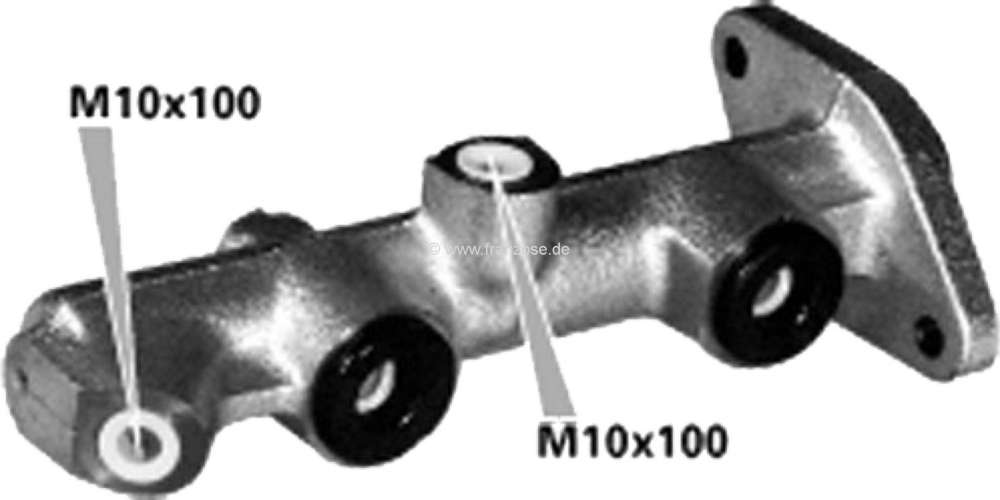 Citroen-2CV - Master brake cylinder 2 circle, piston 17,46mm, 2x M10 connection. Suitable for: Citroen C