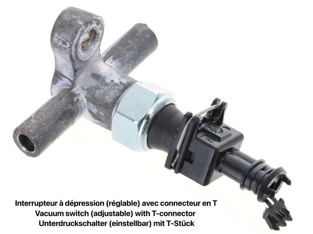 Renault - Vacuum switch (adjustable) with T-connector. This switch is used for brake booster, Hydrov