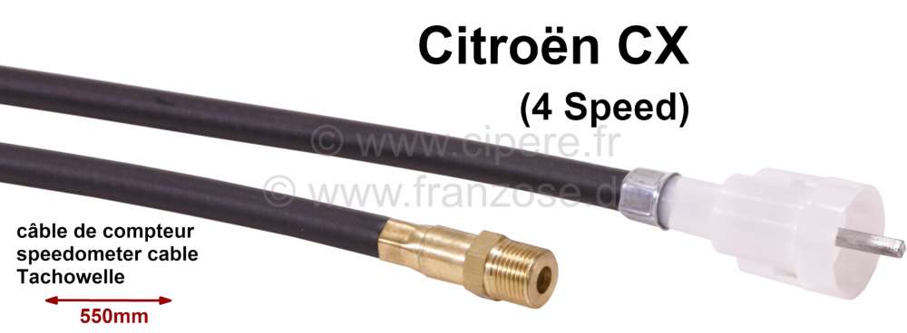 Alle - Speedometer cable, CX 4 Gang, untererTeil, 550mm  5490132, lower part