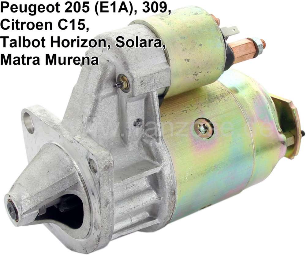 Sonstige-Citroen - P 205/C15/Talbot, starter motor Peugeot 205 with engine E1A. (from 1984 to 1987, engine 1,