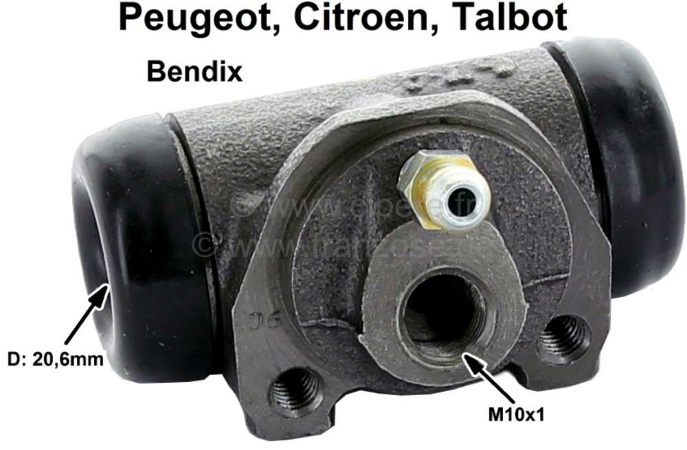 Citroen-2CV - wheel brake cylinder P104, Visa, LNA, Samba System Bendix, piston 20,6mm