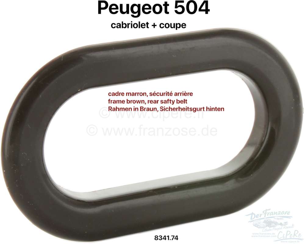Alle - P 504C, cover (frame) in brown, for the belt duct in the parcel shelf. Suitable for Peugeo
