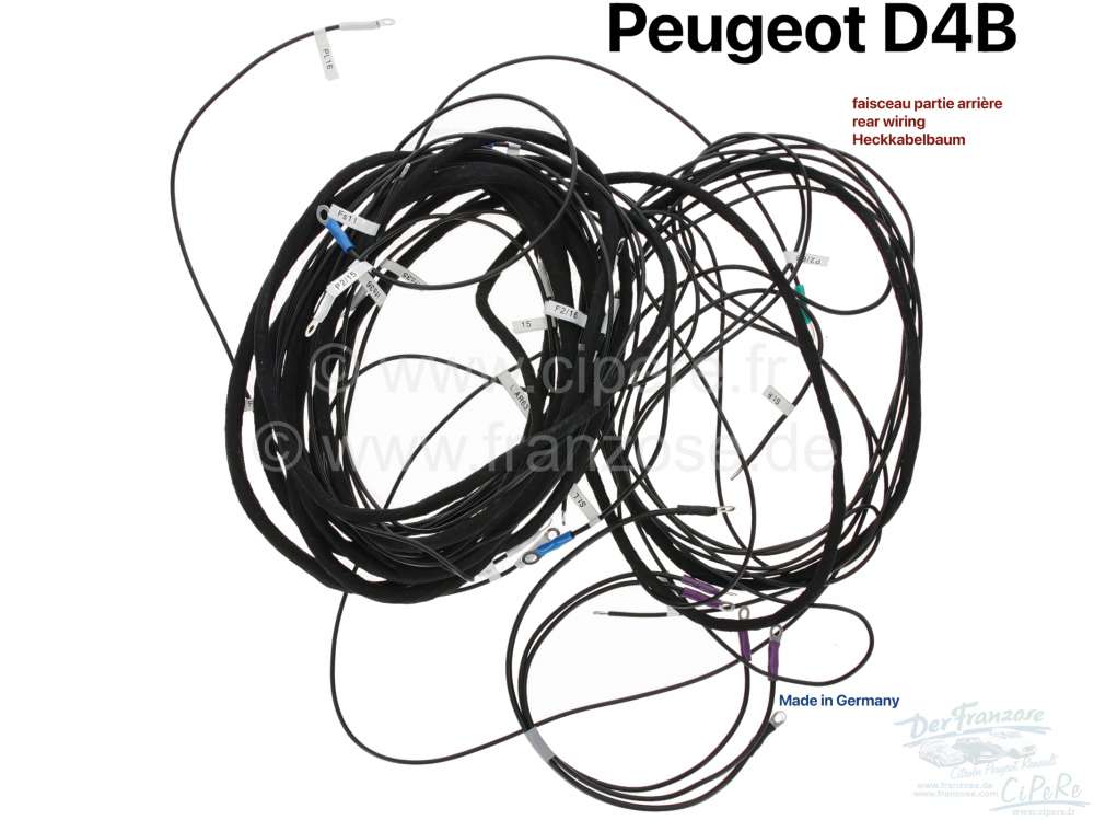 Peugeot - P D4B, rear wiring harness, suitable for Peugeot D4B. Made in Germany