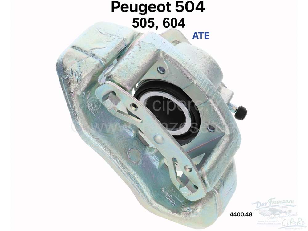Peugeot - P 504/505/604, brake caliper in front. Depending upon assembly position: Behind the axle o