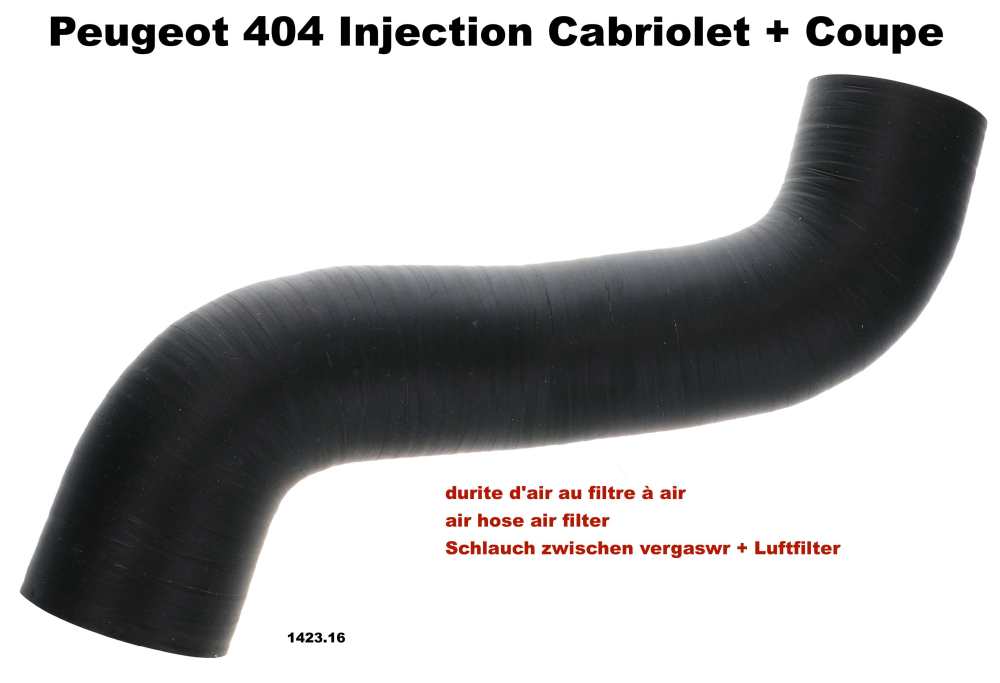 Peugeot - P 404 Inj, air hose air filter (bent hose without additional connection). Suitable for Peu