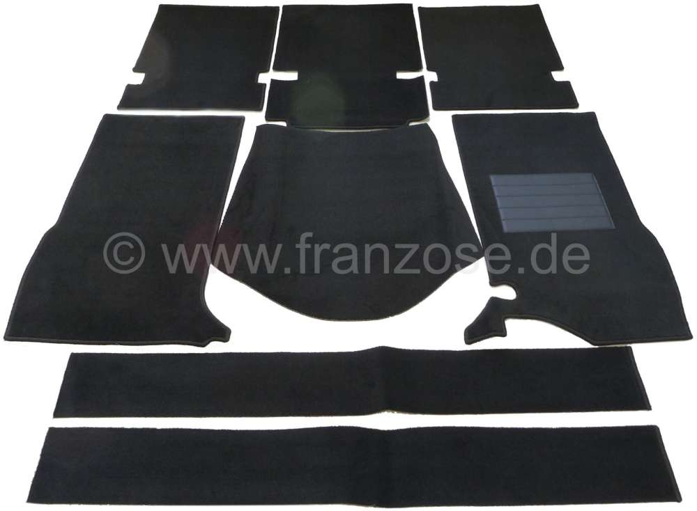 Peugeot - P 404, carpet set from Velour. Suitable for Peugeot 404 sedan. Color: black.