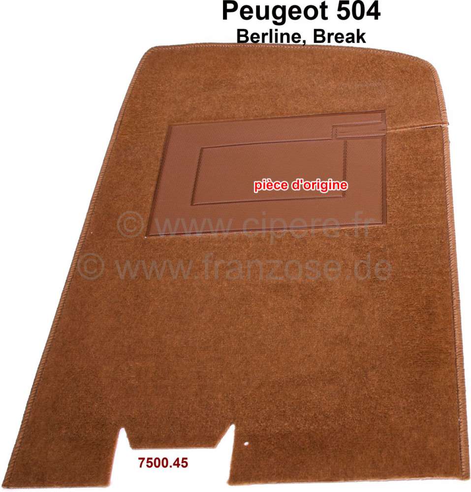 Renault - P 504, carpet mat in front on the right. Color: brown (Brun 5313). Original Peugeot, no re
