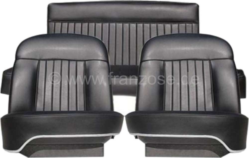 Peugeot - P 404C, coverings (2x seat in front, 1x seat bench rear). Color: Vinyl black. Suitable for
