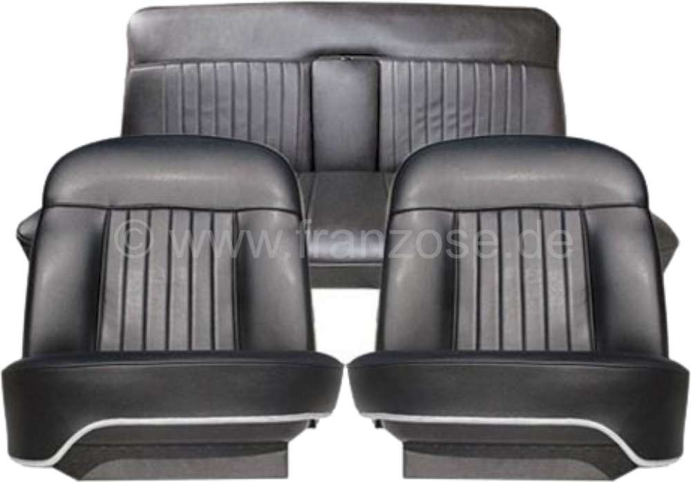 Peugeot - P 404C, coverings (2x seat in front, 1x seat bench rear). Color: Vinyl black. Suitable for