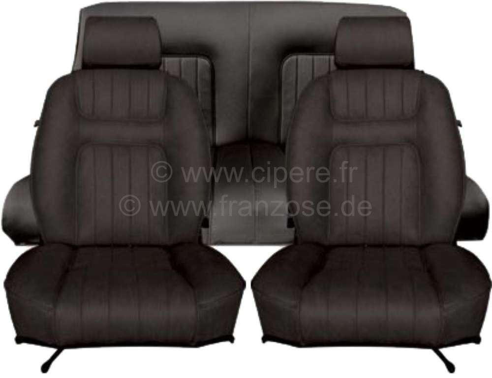 Peugeot - P 504C, coverings (2x seat in front, 1x seat bench rear). Color: Vinyl black. Suitable for