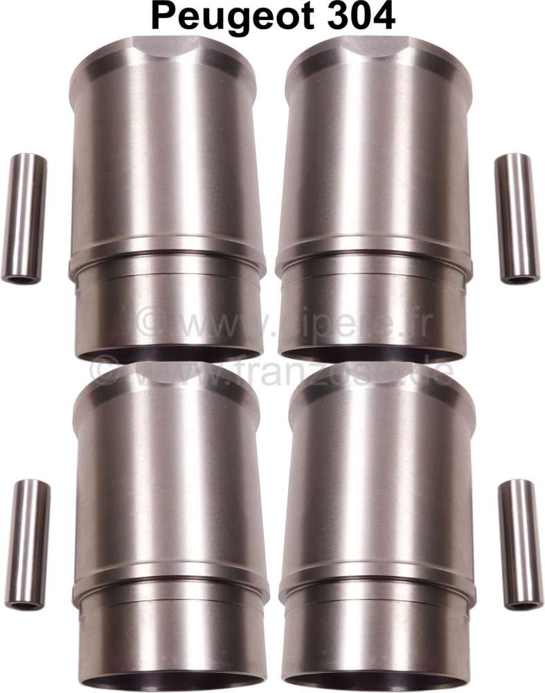Peugeot - P 304, pistons + liner (4 item). Suitable for Peugeot 304, 304S, starting from year of con