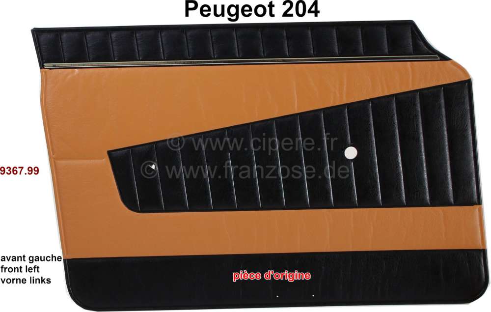 Peugeot - P 204, door lining in front on the left. Color: Vinyl beige (pain doré 3170). Suitable fo