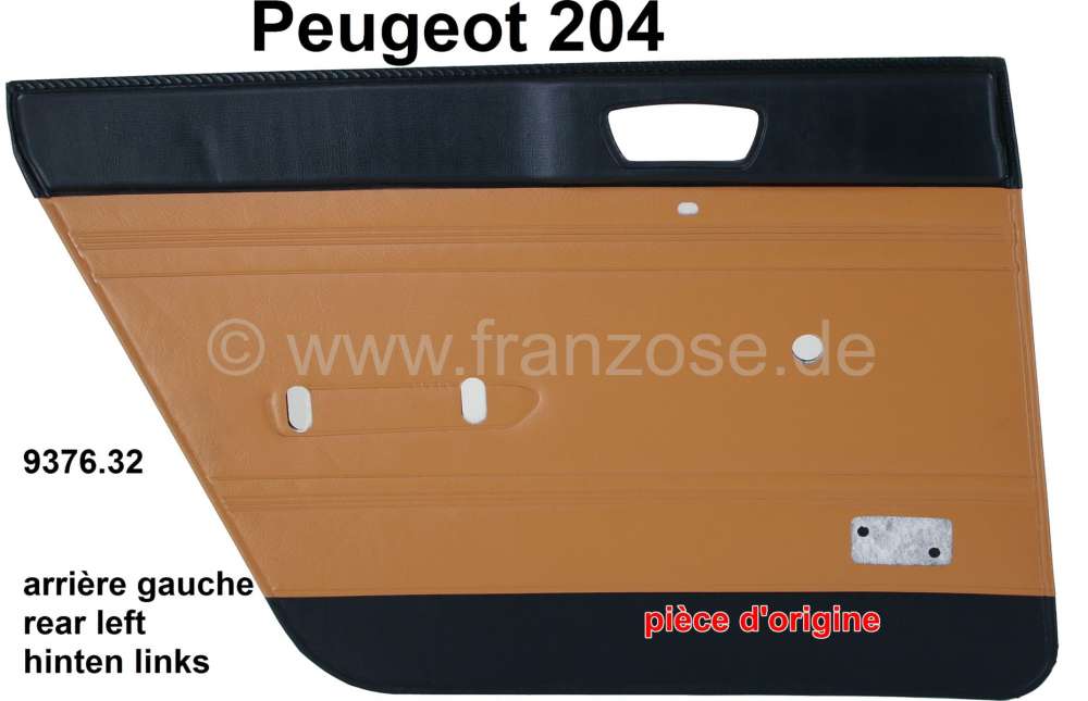 Peugeot - P 204, door lining at the rear left. Color: Vinyl beige (Pain doré 3170). Suitable for Pe