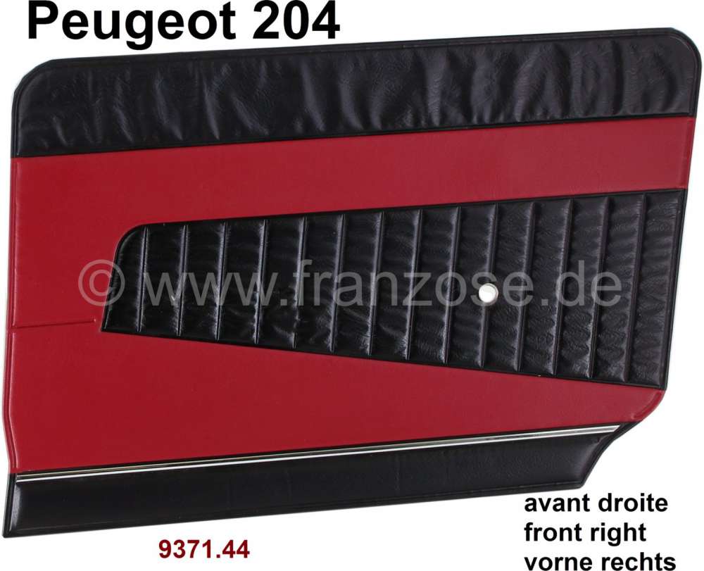 Peugeot - P 204, upper - middle - lower part Noir 3000 - intermediate pieces Rouge 3103, door lining