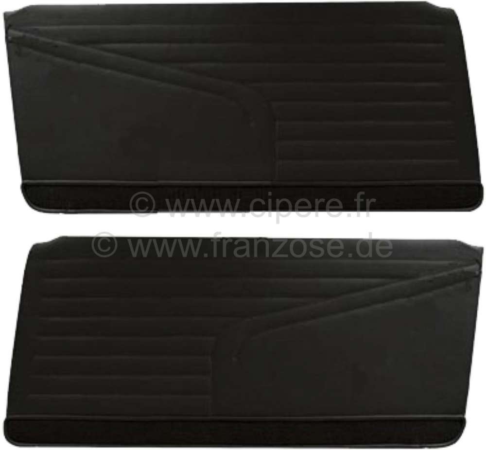 Peugeot - P 304, door lining, vinyl black (2 item, on the left + on the right). Suitable for Peugeot