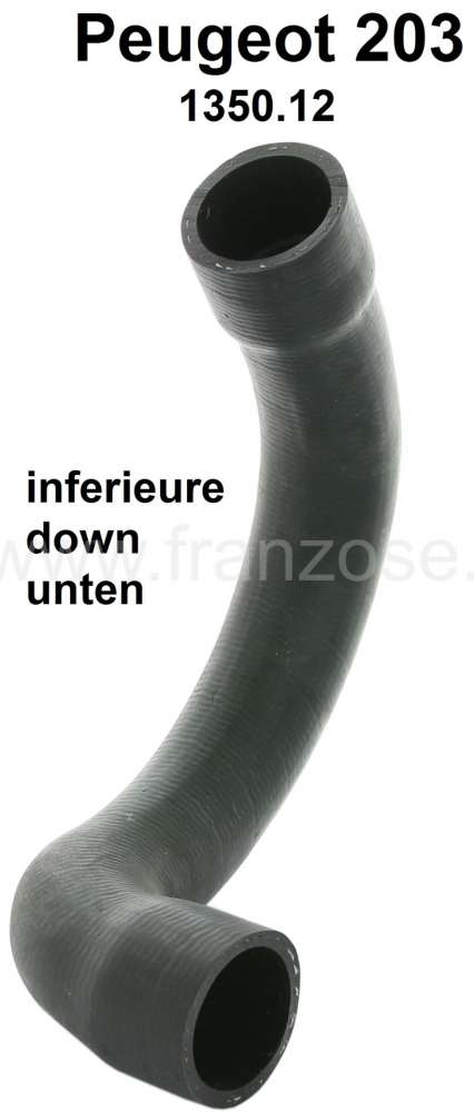Peugeot - P 203, radiator hose lower. Suitable for Peugeot 203A. Or. No. 1350.12