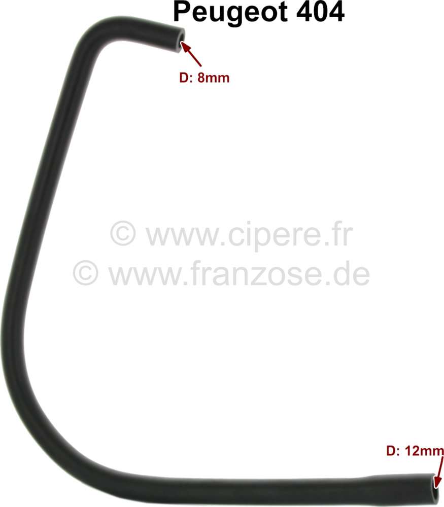 Peugeot - P 404, radiator hose. Suitable for Peugeot 404. Overall length: about 550mm. At the end of