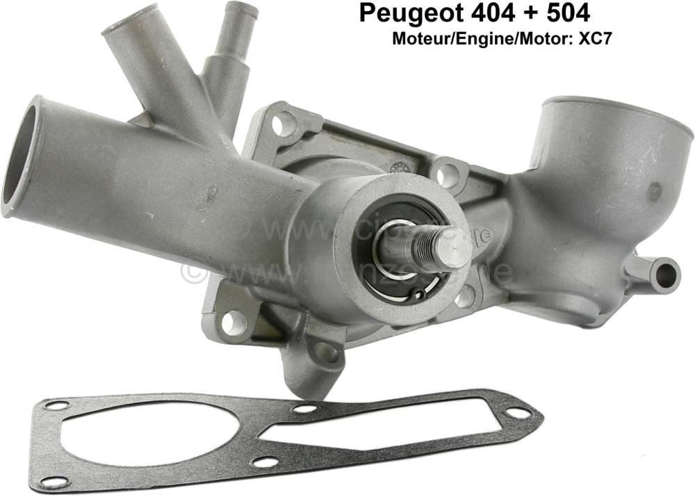 Peugeot - P 404/504, water pump, rigid fan. Suitable for Peugeot 404 + Peugeot 504. For 1,6, 1.8, 2,