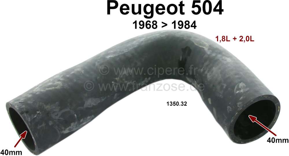 Peugeot - P 504, radiator hose down. Suitable for Peugeot 504, of year of construction 1968 to 1984.