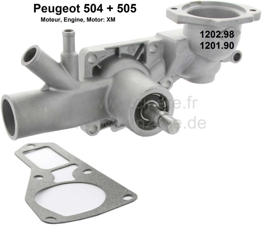 Peugeot - P 504/505, water pump. Suitable for Peugeot 504 (1,8L + 2,0L), Peugeot 505 (1,8L + 2,0L). 