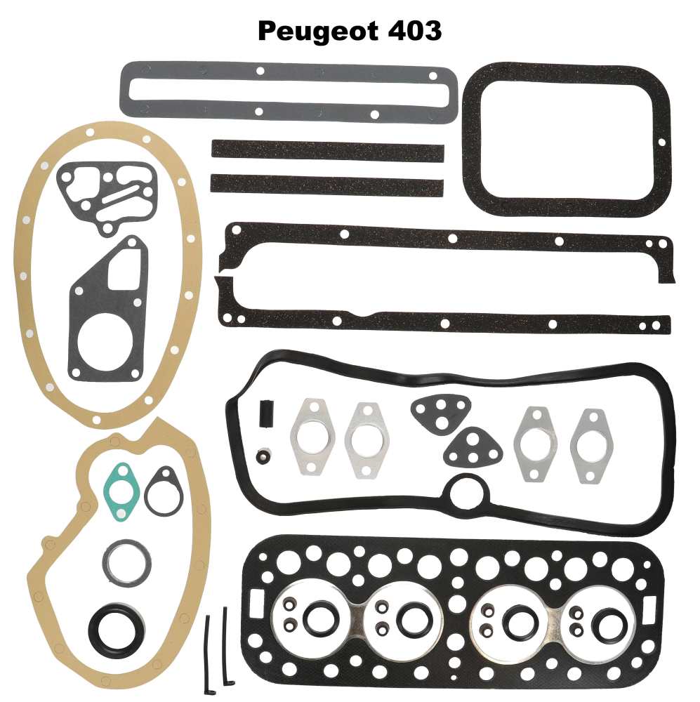 Peugeot - P 403, engine gasket set (inclusive cylinder head gasket). Suitable for Peugeot 403, of ye
