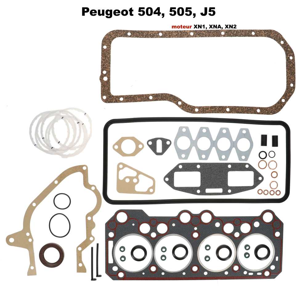 Renault - P 504/505/J5, engine gasket set (inclusive cylinder head gasket). Suitable for Peugeot 504
