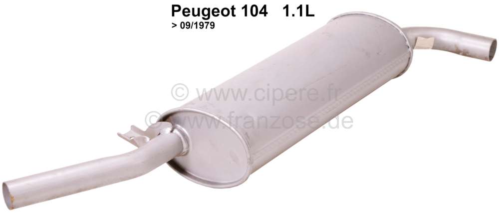 Peugeot - P 104, exhaust rear silencer. Suitable for Peugeot 104 (1,1L), to year of construction 09/