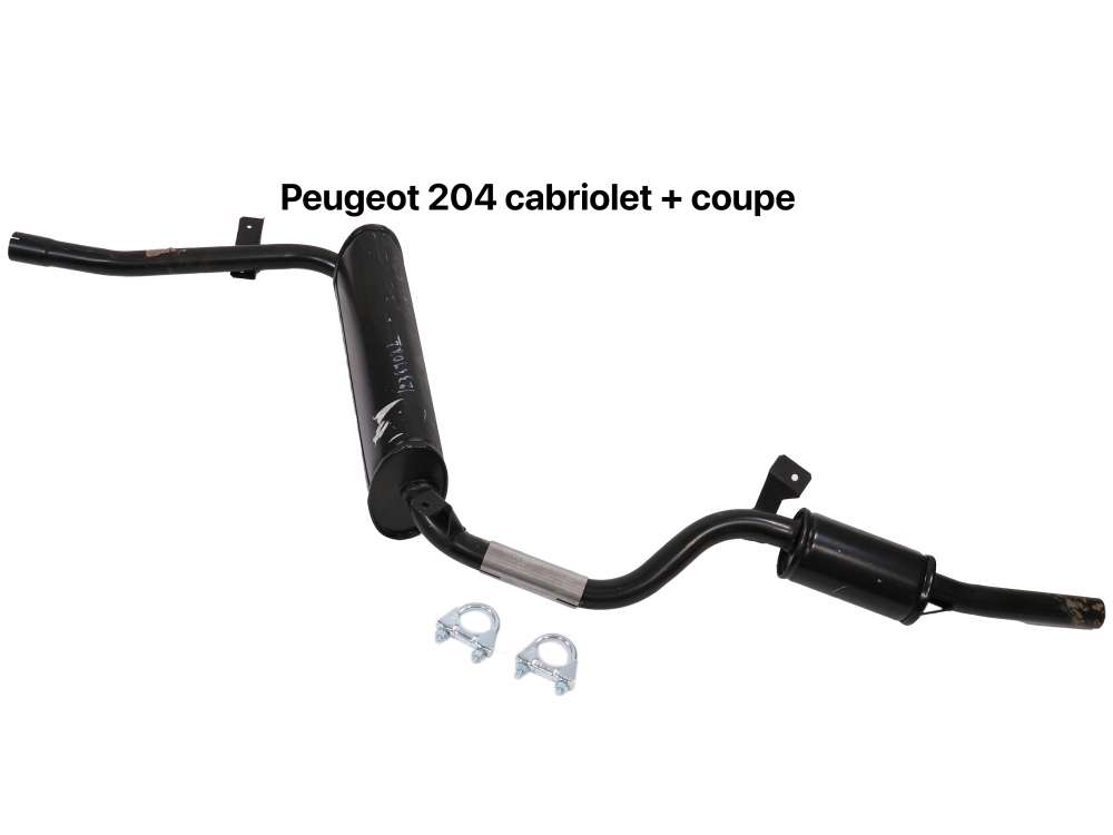 Peugeot - P 204C, silencer rear (consisting of 2 silencers), only suitable for Peugeot 204 Cabrio + 