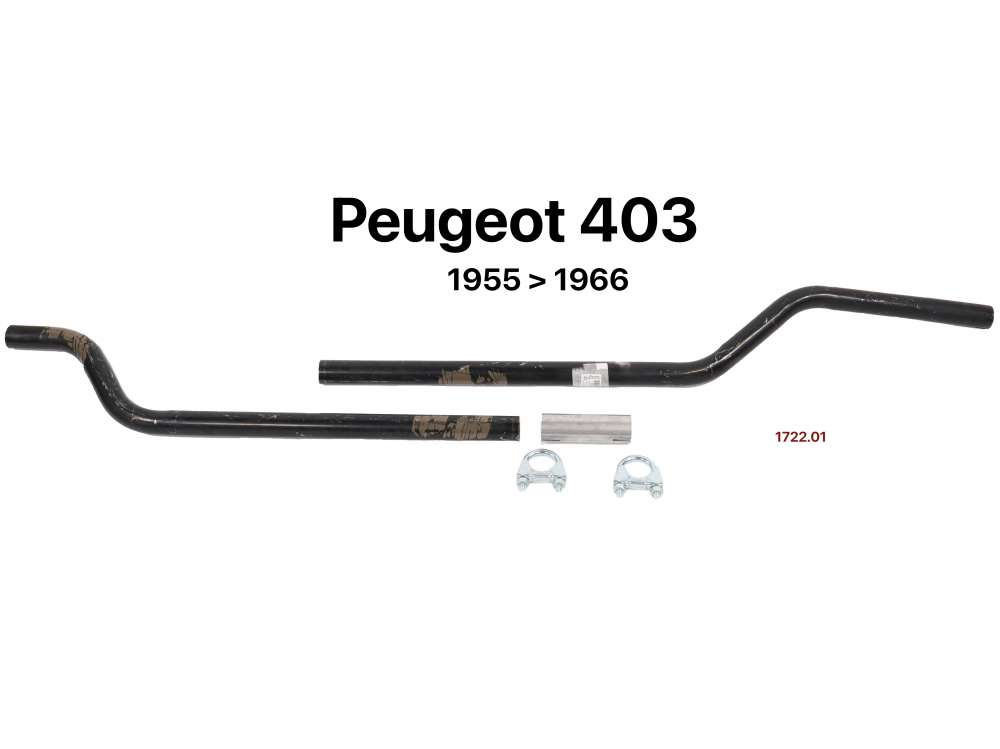 Sonstige-Citroen - P 403, exhaust pipe center, between the two silencers. Suitable for Peugeot 403 sedan. Ins