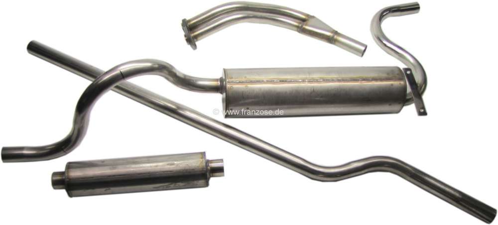 Peugeot - P 404, stainless steel exhaust system. Suitable for Peugeot 404 Sedan, last version. Engin