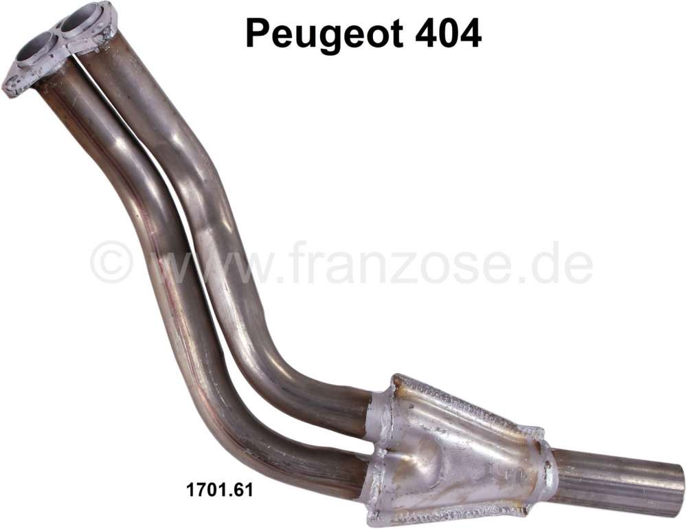 Peugeot - P 404, exhaust pipe in front (elbow pipe double). Suitable for Peugeot 404 Cabrio, Coupe, 