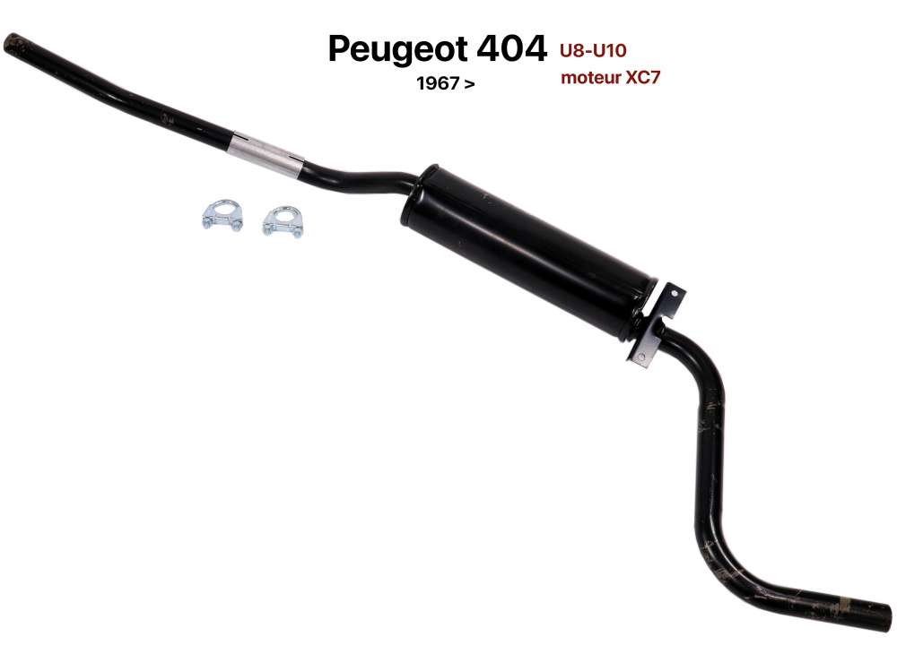 Peugeot - P 404 U8-U10, silencer rear. Suitable for Citroen Peugeot 404, engine XC7. Installed start