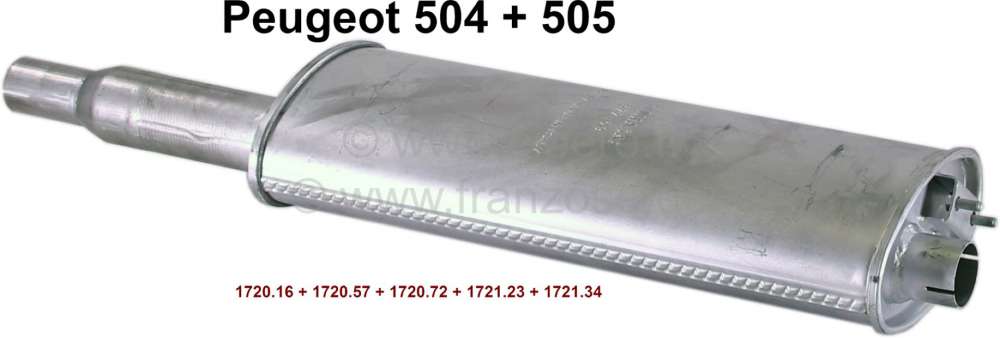 Peugeot - P 504/505, front muffler. Suitable for Peugeot 504 sedan (GL + TI), of year of constructio