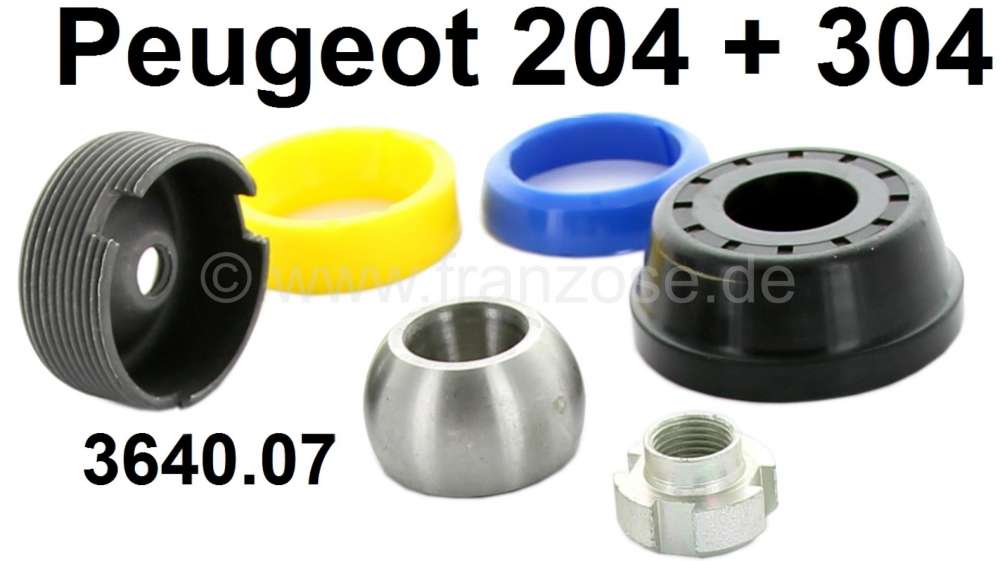 Alle - P 204/304, ball joint down, repair set (front axle). By side. Suitable for Peugeot 204 + 3