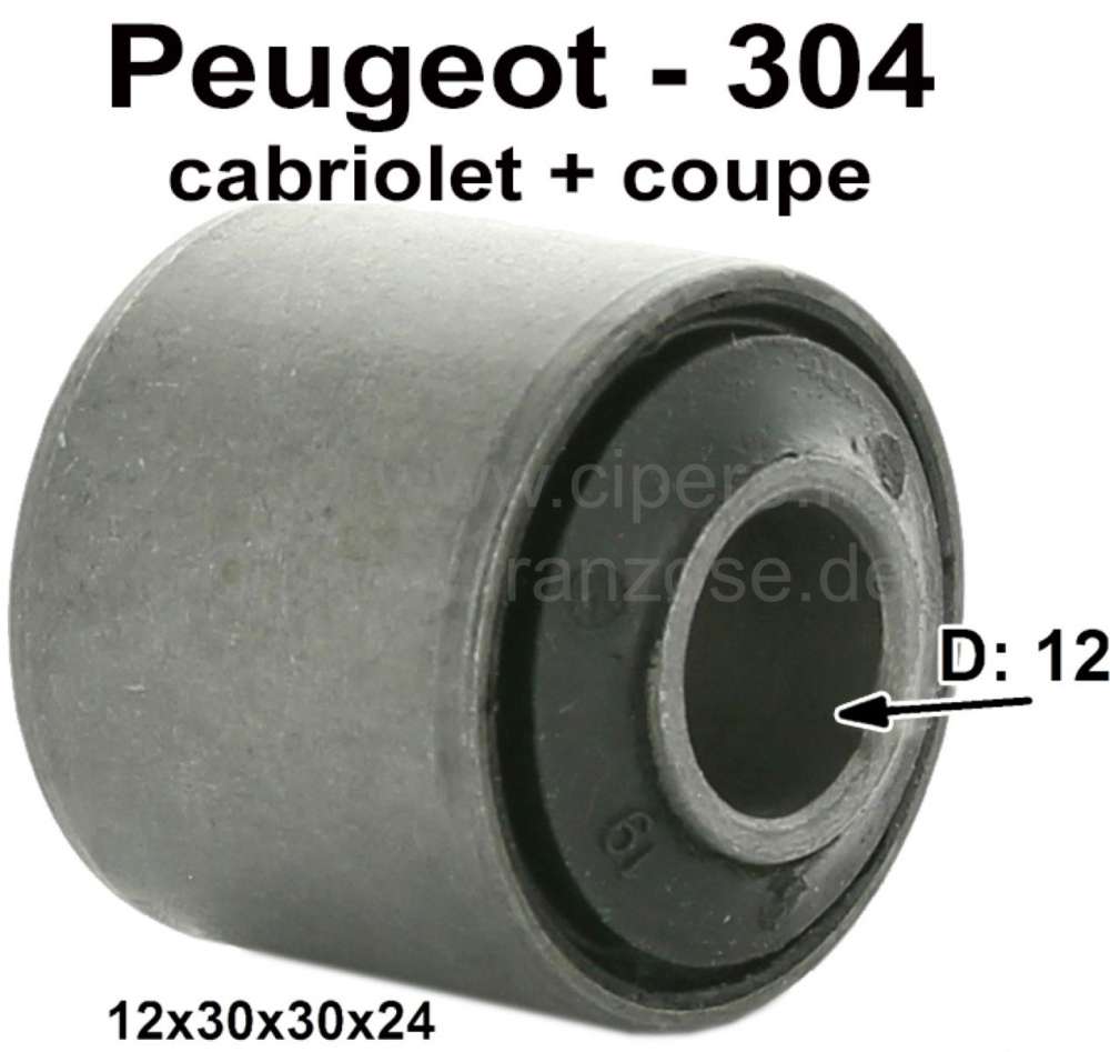 Renault - P 304C, bonded-rubber bushing ouple rod at the front axle. Suitable for Peugeot 304 Cabrio