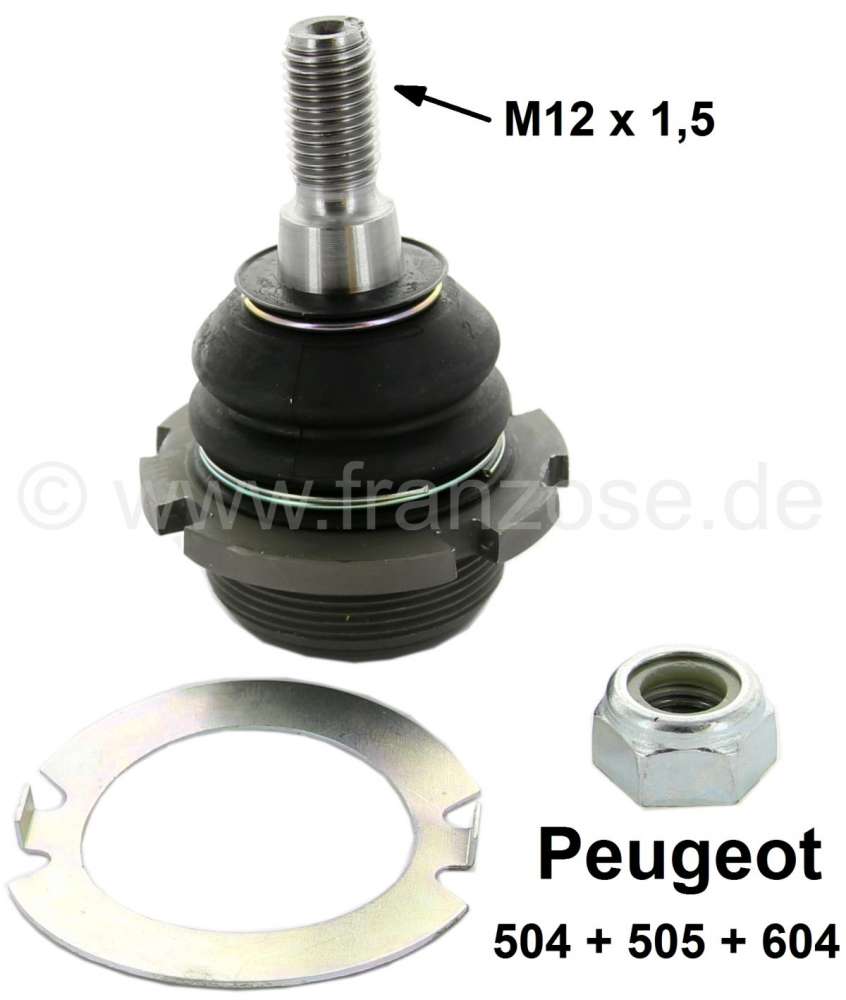 Peugeot - P 504/505/604, ball pin (ball joint) down. Fits on the left of or on the right. Thread: M1