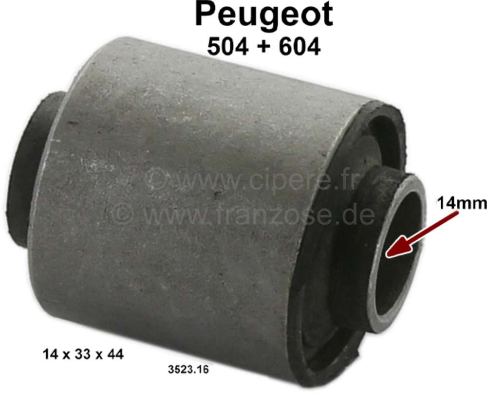 Peugeot - P 504/604, bonded-rubber bushing, for the wishbone front axle. Suitable for Peugeot 504, s