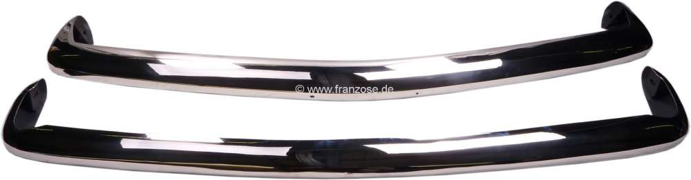 Peugeot - P 404, bumper in front + rear from high-grade steel. Suitable for Peugeot 404 Cabrio + Peu