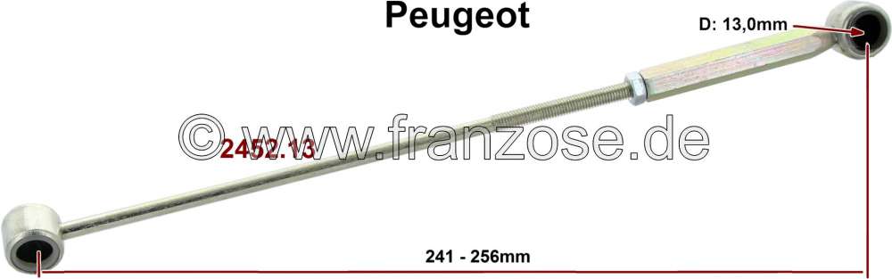 Peugeot - Gear lever (tie bar) for the gear shift. For ball: 13,0mm. Overall length: 241 - 256mm. Or