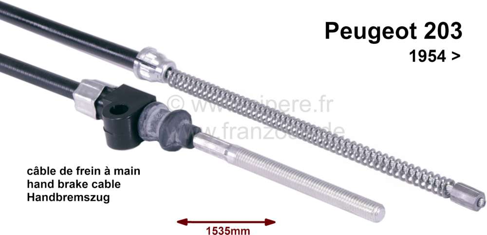 Peugeot - Handbrake cable Peugeot 203, lengh 1800mm