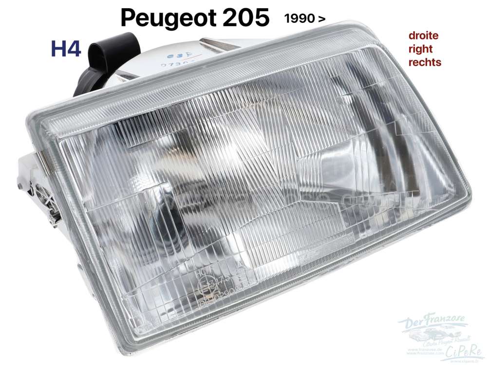Citroen-2CV - Headlight H4 for Peugeot 205 as from 1990, right side