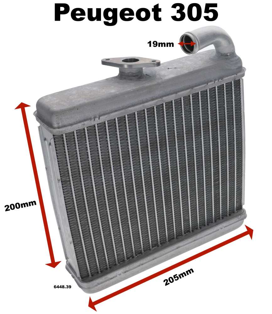 Peugeot - P 305, heater radiator. Suitable for Peugeot 305.  Or. No. 6448.39.