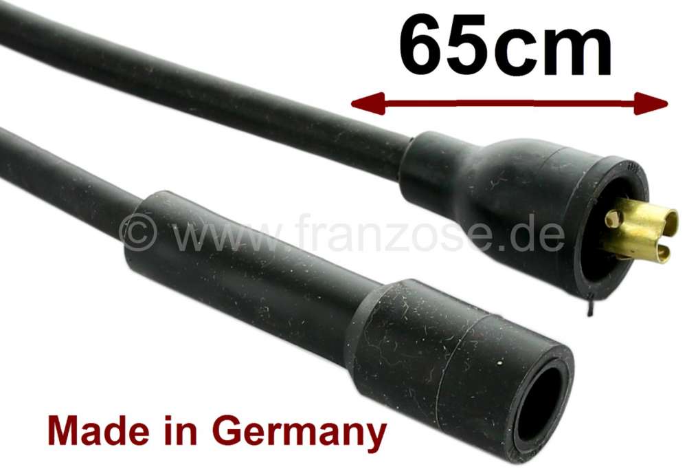 Renault - Ignition cable distributor cap to spark plug. Length: 650mm. Suitable for Peugeot 204 + 30