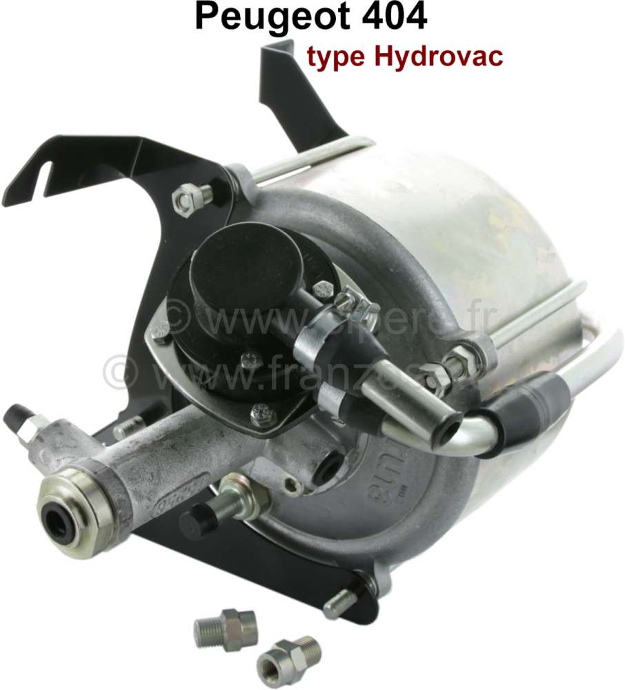Peugeot - P 404, Hydrovac brake booster, large version 7 inch, with adapter for brake hose connectio