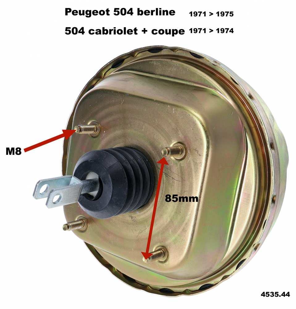 Peugeot - P 504, Mastervac (brake booster). Suitable for Peugeot 504 Sedan, from 1971 to 1975. 504 C